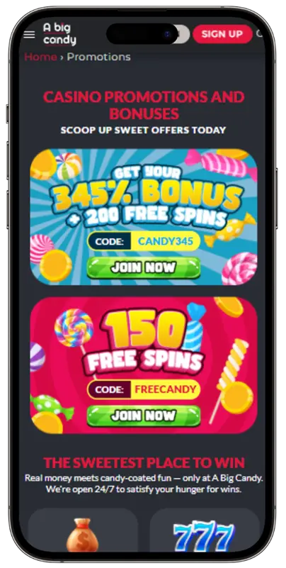 A Big Candy Casino app